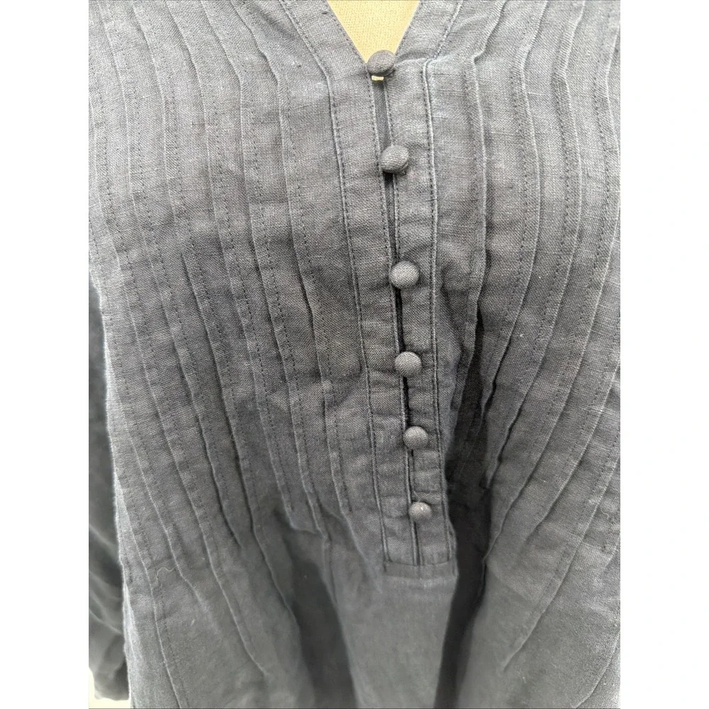 VINEYARD VINES Womens' Black Tunic Cover Up Shirt Linen Size 3X - Picture 3 of 8